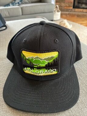 Colorado Patch Black Hat with Green Detail